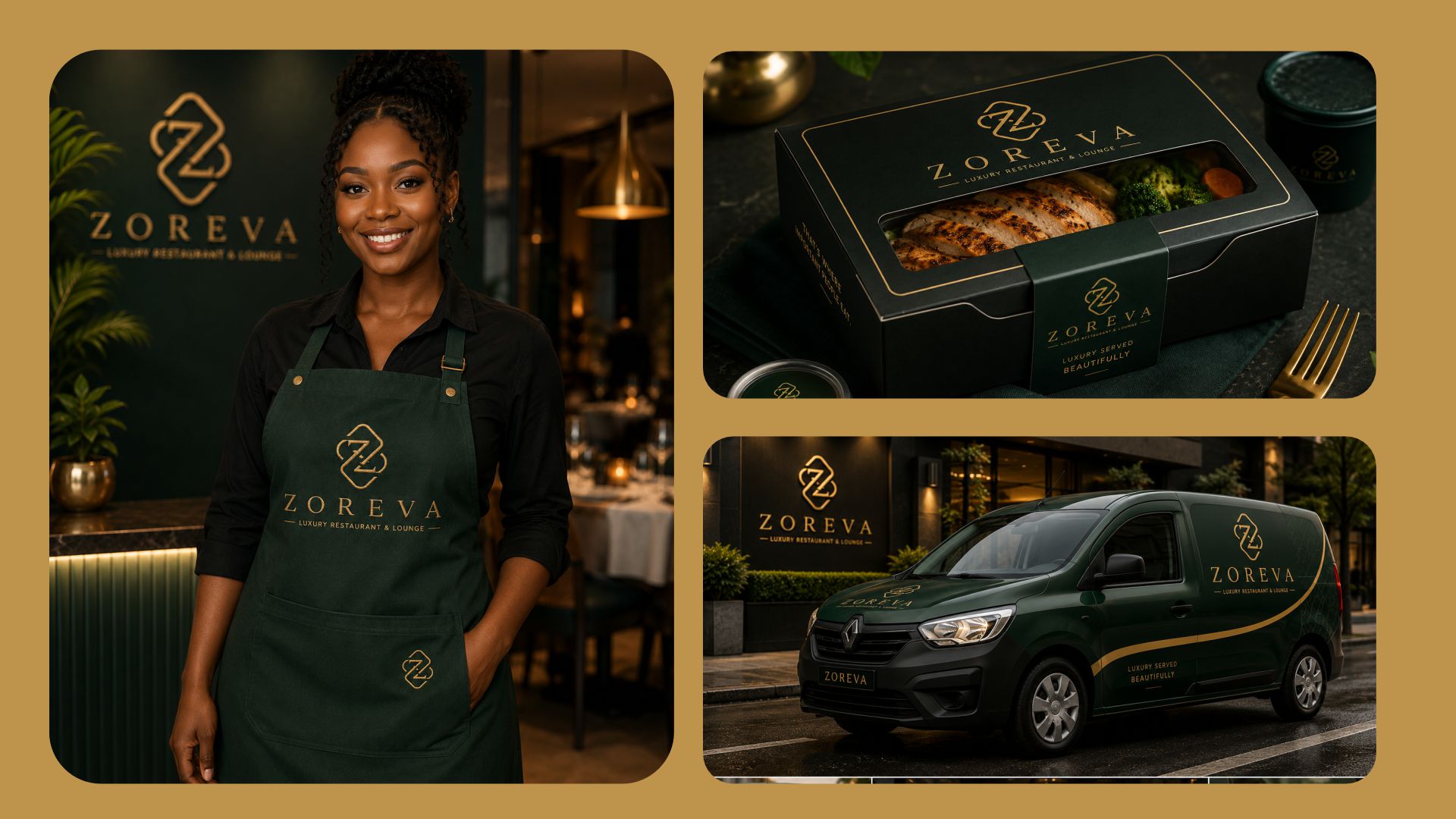 ZOREVA menu and packaging design