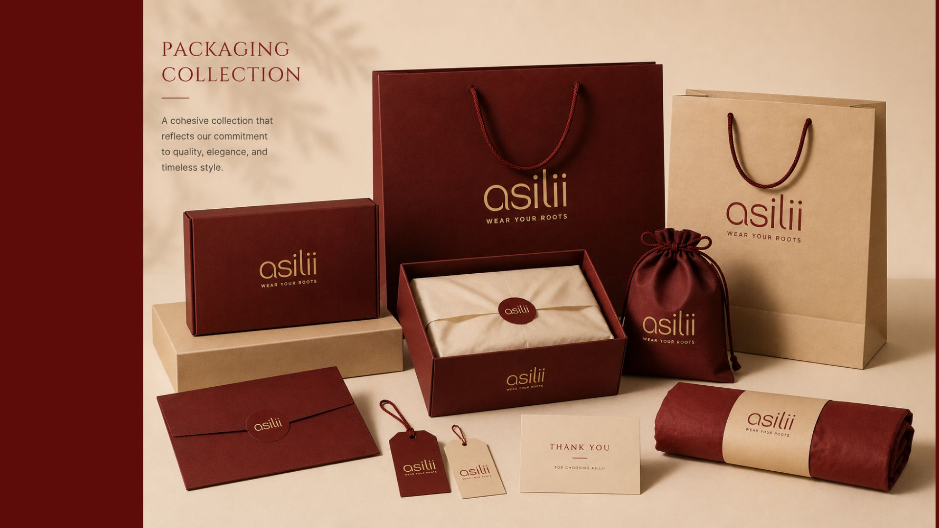 Asili colour palette and typography