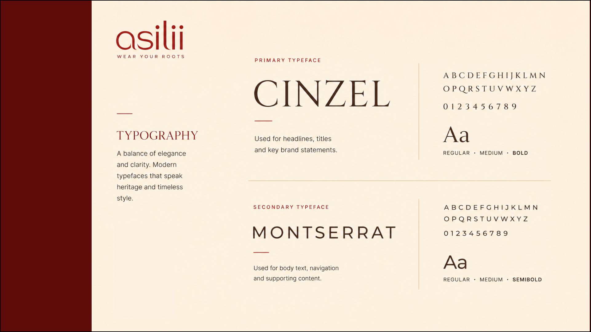 Asili brand materials